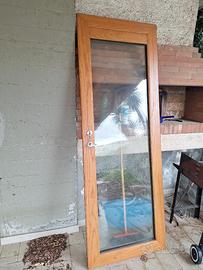 Infisso porta finestra in legno alluminio