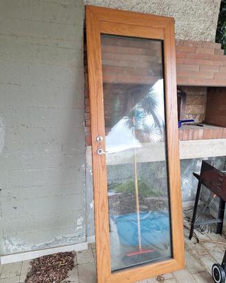 Infisso porta finestra in legno alluminio