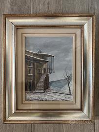 Quadro dipinto su tela di Zacchi, cornice in legno