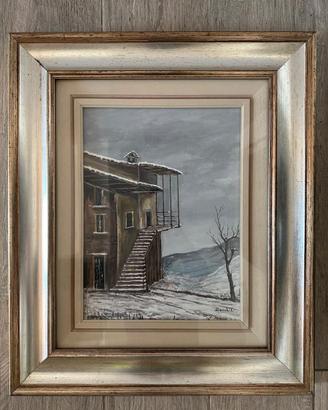 Quadro dipinto su tela di Zacchi, cornice in legno