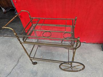 carrello porta vivande in ottone 