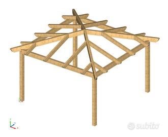 Gazebo pretagliato 4x4