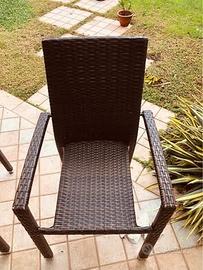 8 sedie da esterno in rattan sintetico
