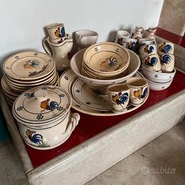 Servizio Piatti in Terracotta decoro Gallo Salento