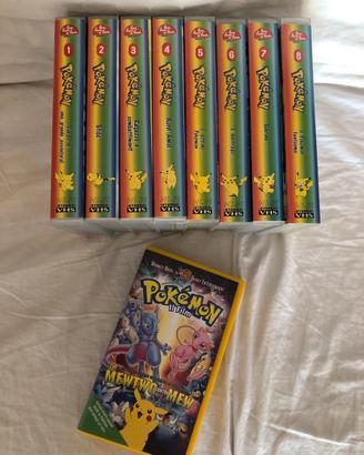 8 VHS Pokemon 1’serie+film Mewtwo contro Mew