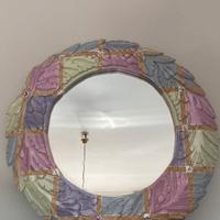 Specchio tondo colori pastello rosa lilla