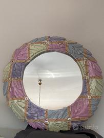 Specchio tondo colori pastello rosa lilla