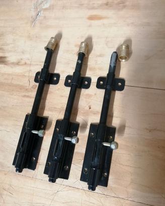 Set 3 Catenacci Neri a Cannello per Porte e Scuri