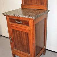 Comodino in legno con piano in marmo "Art Decò"