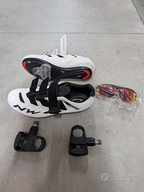 Northwave Scarpe Bici da Strada White + attacchi 