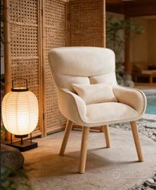 poltrona velluto panna 