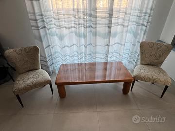 TAVOLINO + 2 POLTRONCINE IN STILE VINTAGE.