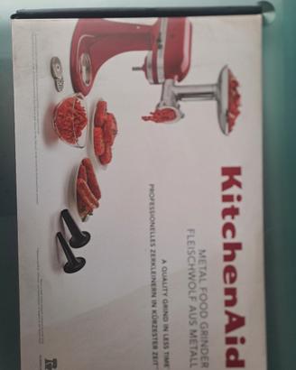 kitchenAid set tritacarne insaccatrice in acciaio
