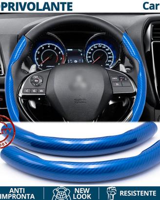 COPRIVOLANTE per MITSUBISHI in FIBRA CARBONIO Blu