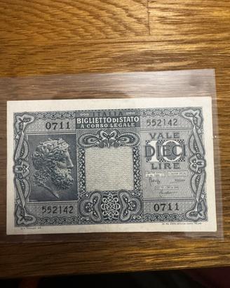 10 Lire Giove 23/11/1944