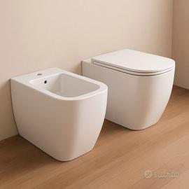 Sanitari a Terra Wc e Bidet Neos Bianco Lucido