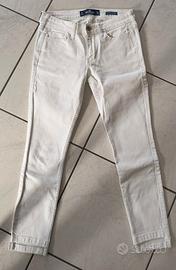 Pantalone Jeans donna Hollister, colore bianco