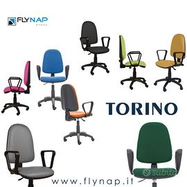 Sedia girevole ufficio casa TORINO colori vari