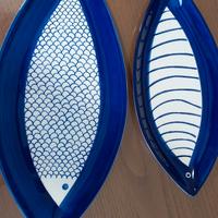 Set 2 Vassoi "Deep Blue" a forma di Pesce