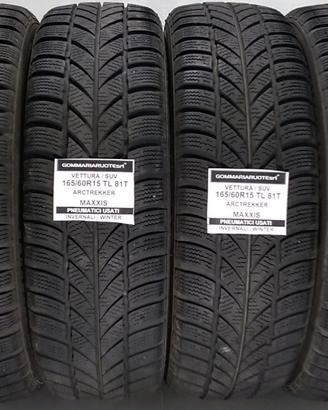 4 PNEUMATICI USATI 165/60R15 81T A TREK MAXXIS GOM