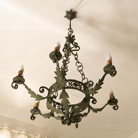 lampadario ferro battuto