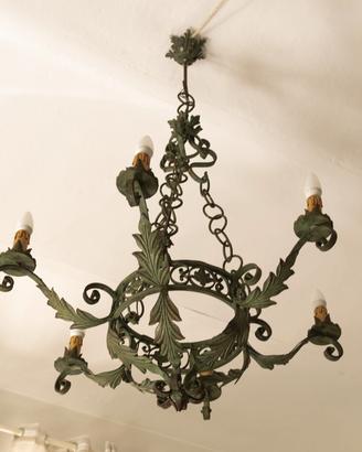 lampadario ferro battuto
