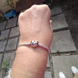 bracciale Pandora argento 925 con chiusura a cuore