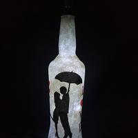 bottiglia lampada decorata a mano Innamorati