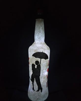 bottiglia lampada decorata a mano Innamorati