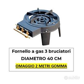 Fornello a gas campeggio 3 bruciatori vulcan 40cm