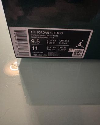 Nike Air Jordan 4 Oxidized Green tg. 43 nuove