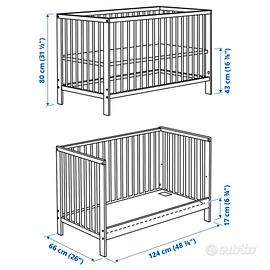 IKEA Gulliver lettino culla bianco con materasso