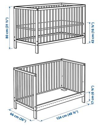 IKEA Gulliver lettino culla bianco con materasso