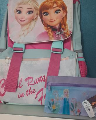 zaino scuola FROZEN più astuccio