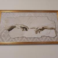 Quadro in tessuto "la creazione di Adamo"