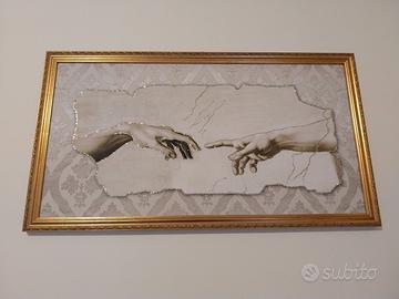 Quadro in tessuto "la creazione di Adamo"