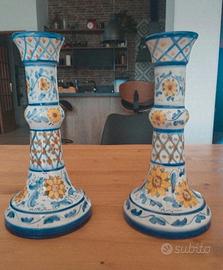 Candelabri porta candele in ceramica di Caltagiron