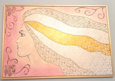 Quadro dipinto a mano in rilievo