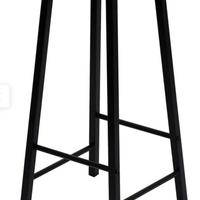 sgabello gambe nere e seduta rovere naturale