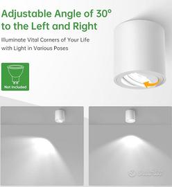 faretto elegante da soffitto, bianco o nero