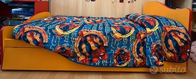 Letto Singolo + Materasso + Rete Doghe in Legno