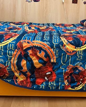 Letto Singolo + Materasso + Rete Doghe in Legno