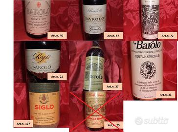 Grandi bottiglie d'annata Vino Barolo e Siglo