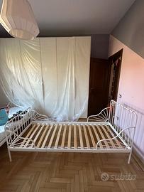 Struttura letto allungabile e doghe, bianco, 80x20