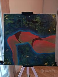 Dipinto olio su tela corpo femminile – opera origi