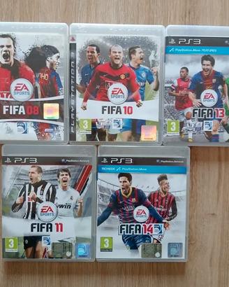 Lotto 5 videogiochi PS3 FIFA 80 10 11 13 14