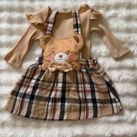 Completo vestito neonata con orsetto