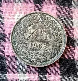 Svizzera, 1/2 Franco, 1963 (Argento 835/1000).
