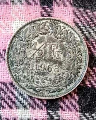 Svizzera, 1/2 Franco, 1963 (Argento 835/1000).
