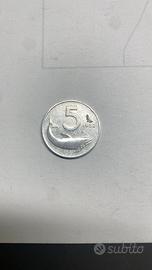 5 lire italiane delfino anno 1953